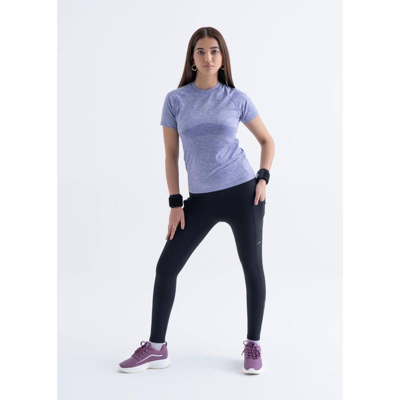 STRCH Purple Solid Slim T-Shirt (L)