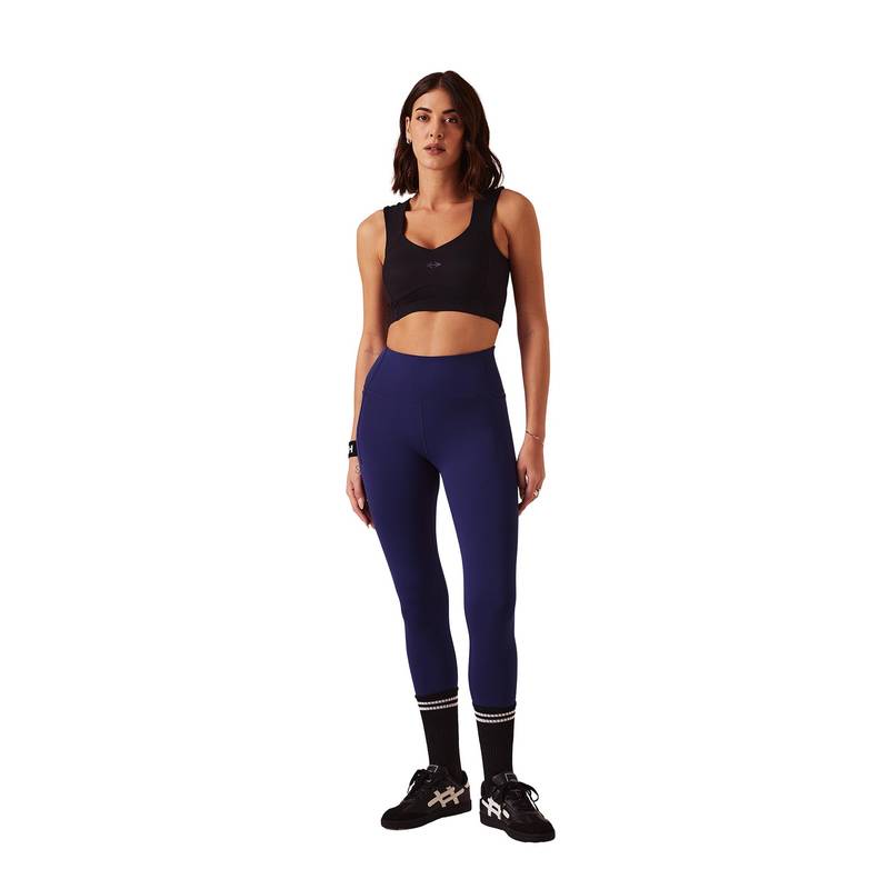 STRCH Navy Blue Solid Skinny Leggings (L)