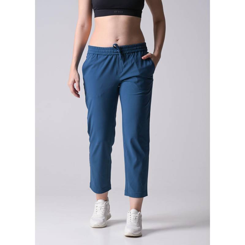 STRCH Teal Solid Regular Trackpant (L)