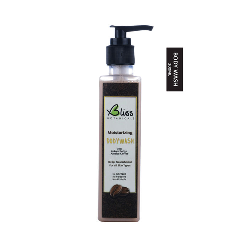 Bliss Botanicals Moisturizing Body Wash with Arabica Coffee, Kokum Butter