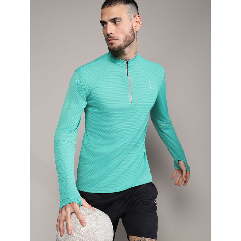 Campus Sutra Mens Mint Green Basic Activewear T-Shirt (S)