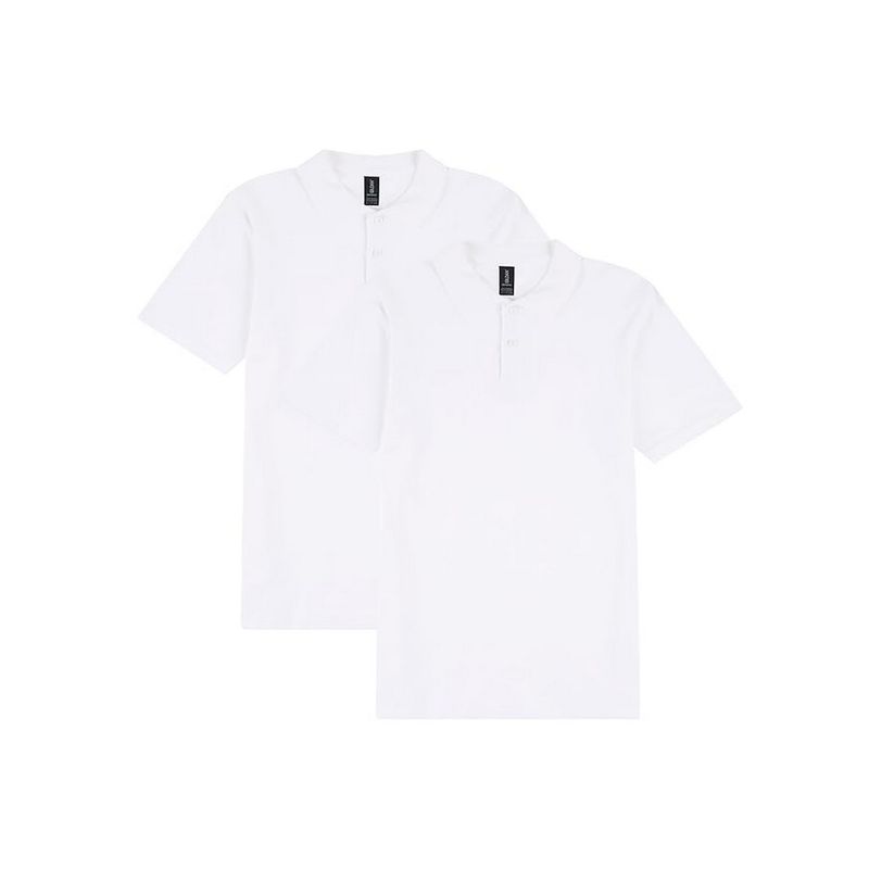 Gildan White Softstyle Adult Pique Polo T-shirt (Pack of 2) (S)