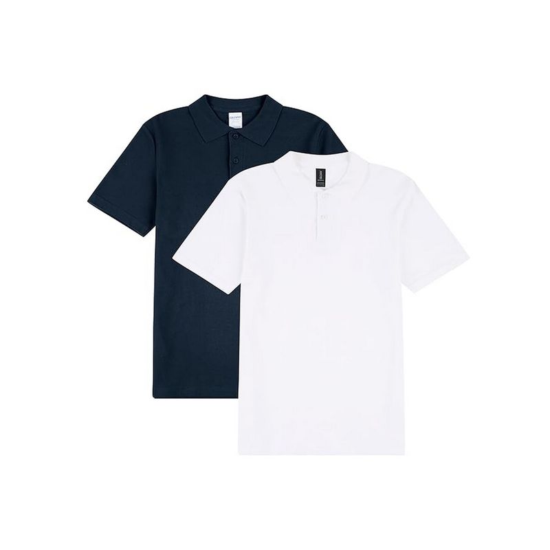 Gildan Multi-Color Softstyle Adult Pique Polo T-shirt (Pack of 2) (M)