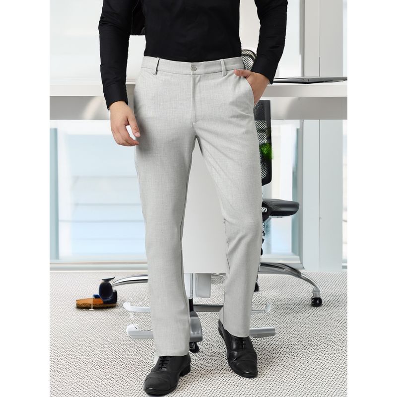 Subtract Flex Waist 4 Way Stretch Formal Trousers in Melange Grey (32)