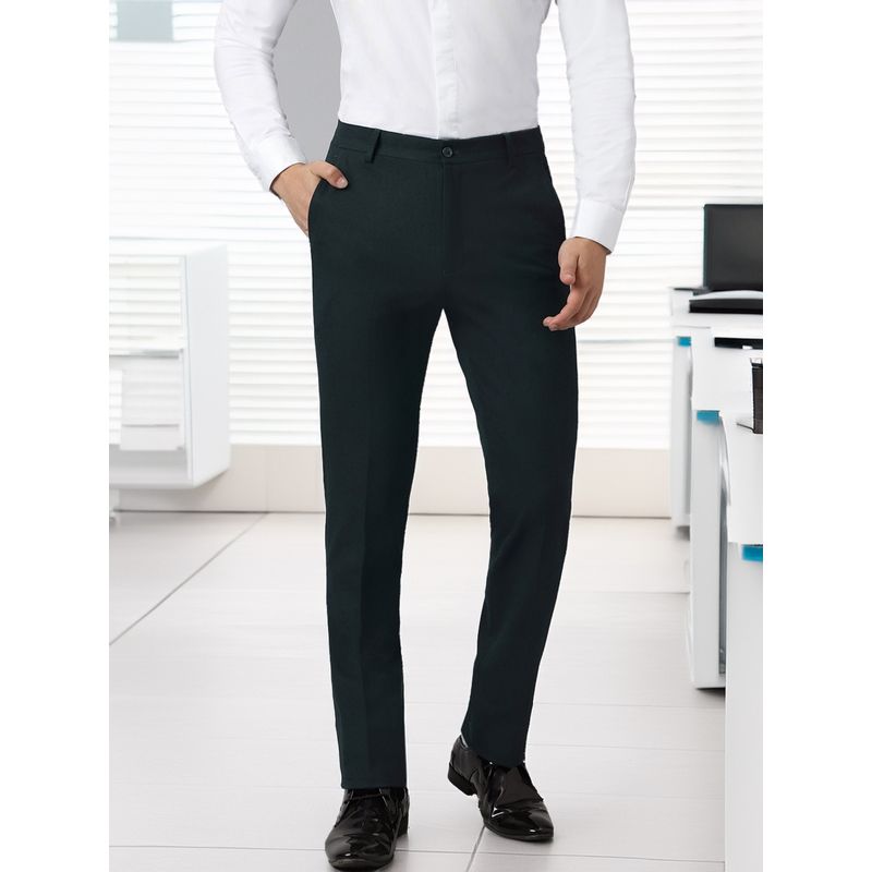 Subtract Flex Waist 4 Way Stretch Formal Trousers in Bottle Dark Green (32)