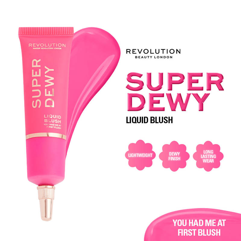 Makeup Revolution Superdewy Liquid Blusher - Ultra Pigmented-Dewy & Radiant Formula You Had Me At First Blush