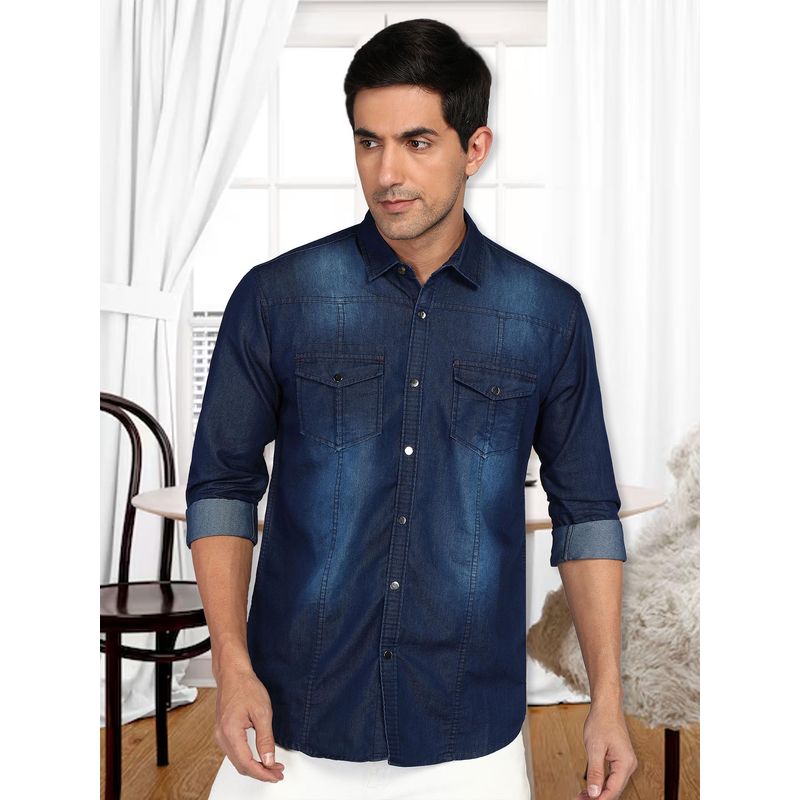 KUONS AVENUE Men's Denim Casual Shirt (M)