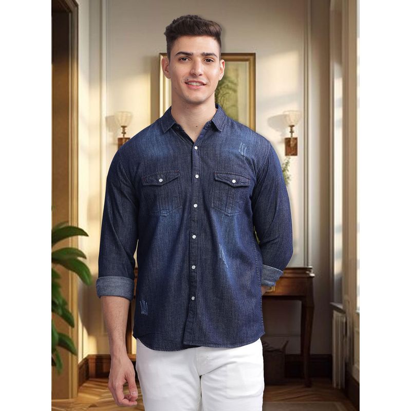 KUONS AVENUE Men's Denim Casual Shirt (M)