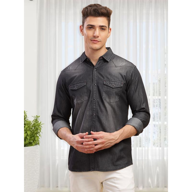 KUONS AVENUE Men's Denim Casual Shirt (M)