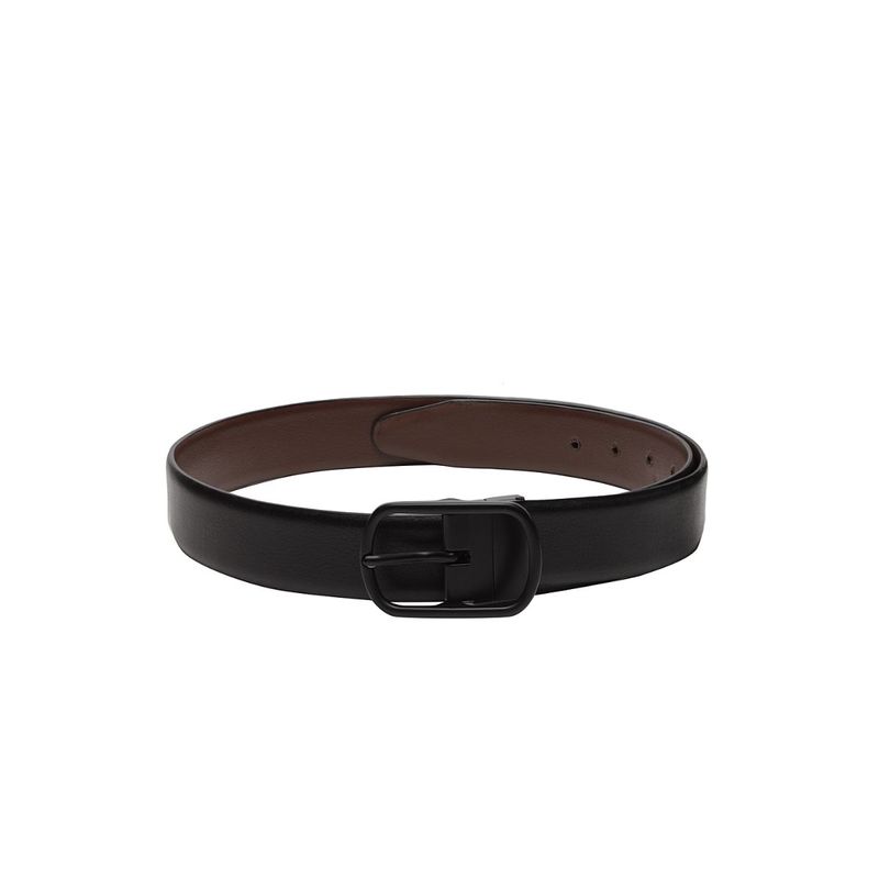 Teakwood Men Black & Brown Solid Reversible Leather Belt - 38