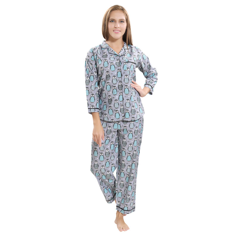 Unisex Cotton Penguins Print Night Suit -(FLAT 50% OFF)