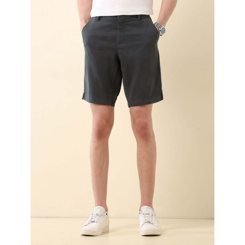 U.S. POLO ASSN. Grey Mens Slim Fit Solid Chino Shorts (30)