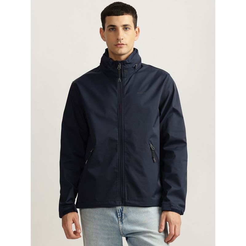 GANT Men Blue Solid Full Sleeves Bomber Jacket (S)