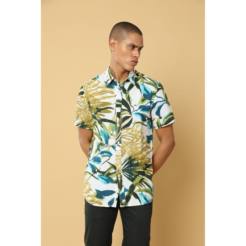 MELVIN JONES Multi-Color Print Woven Casual Shirt (M)