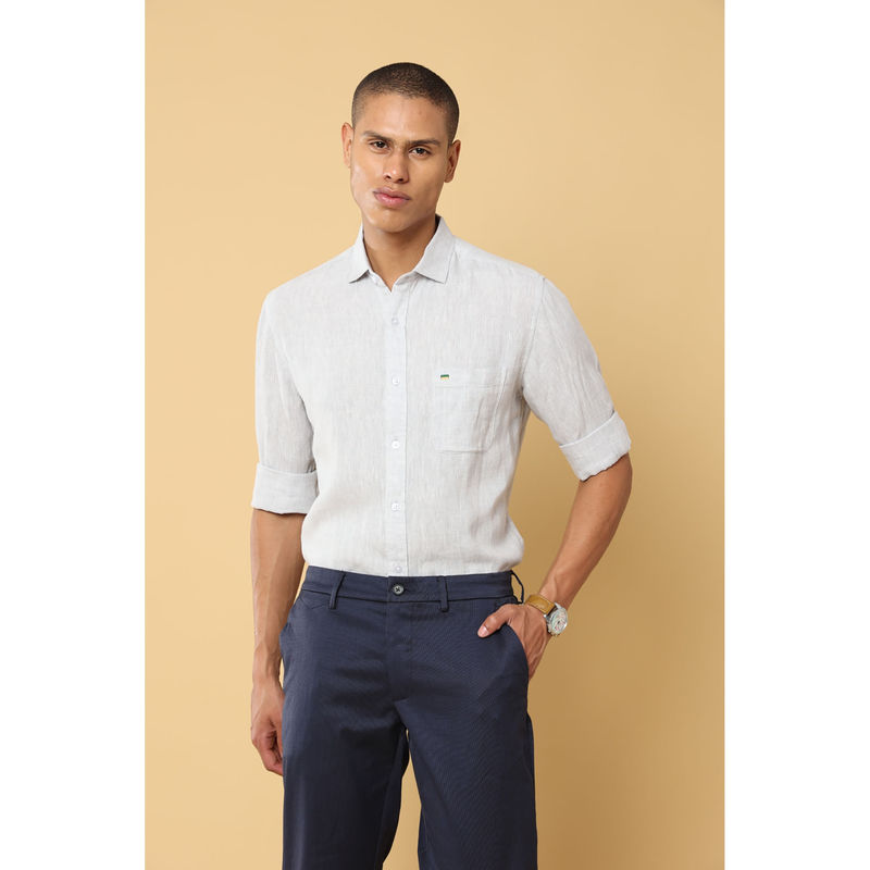 MELVIN JONES Melvin Jone Mazus Light Grey Woven Casual Shirt (S)