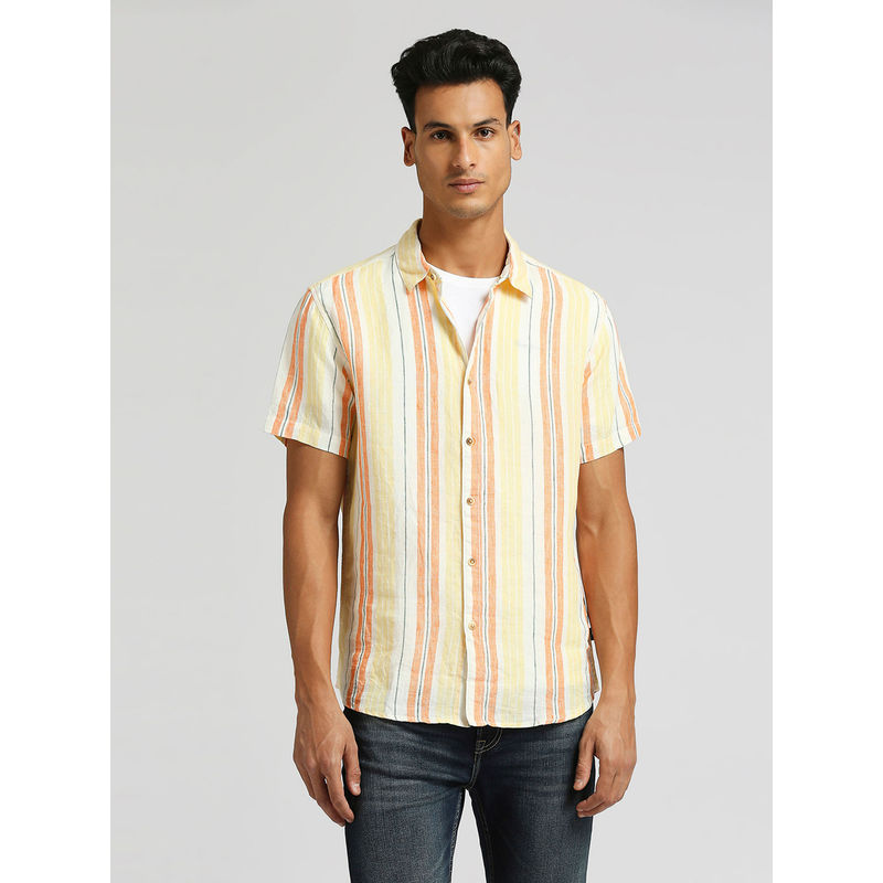 Pepe Jeans Gideon Yarn Dye Linen Stripe Shirt (2XL)