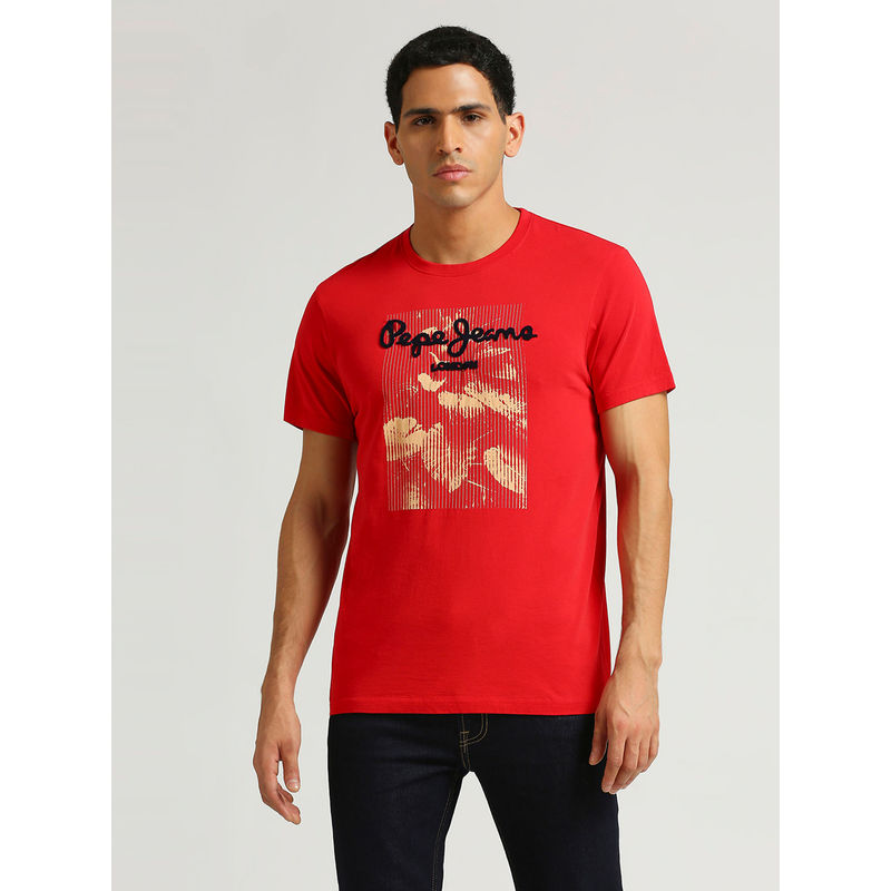 Pepe Jeans Grover Brand Carrier Graphic Printed T-shirt (S)