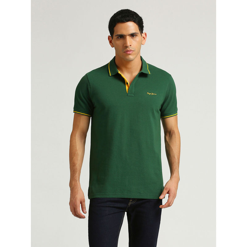 Pepe Jeans Maxton Solid Logo Printed Polo T-shirt (2XL)