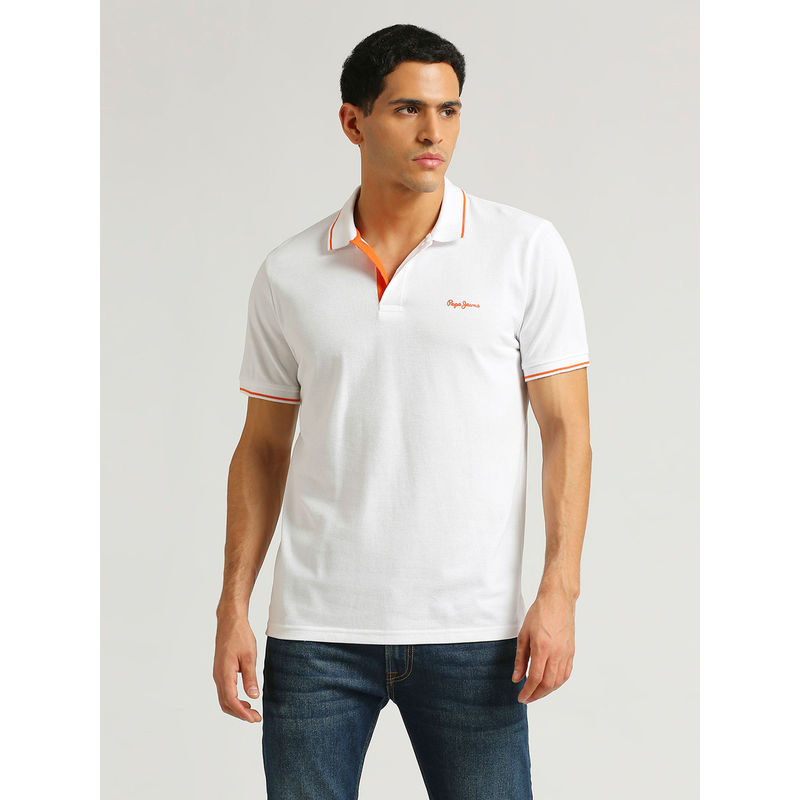 Pepe Jeans Maxton Solid Logo Printed Polo T-shirt (2XL)
