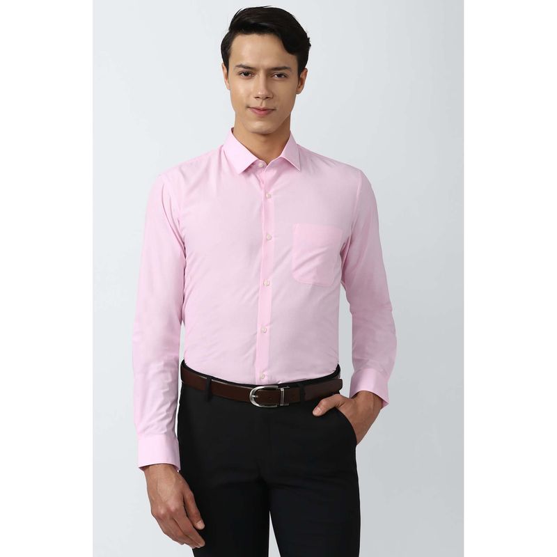 Peter England Men Pink Regular Fit Formal Full Sleeves Formal Shirt (39)