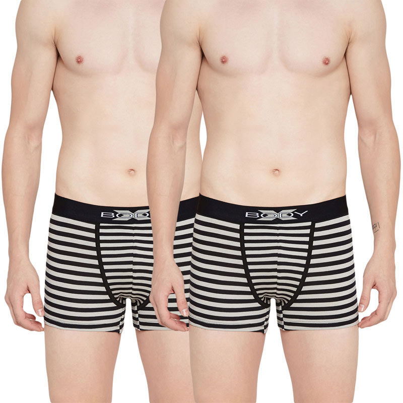BODYX Pack Of 2 Fusion Trunks In Black Colour (S)