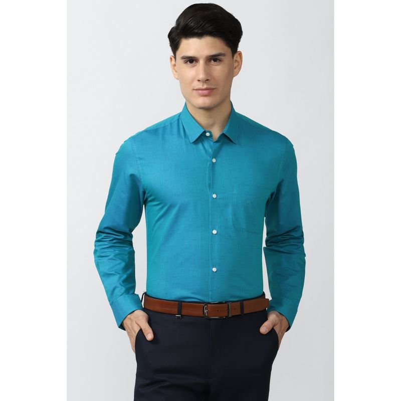 Peter England Men Blue Slim Fit Formal Shirt (38)