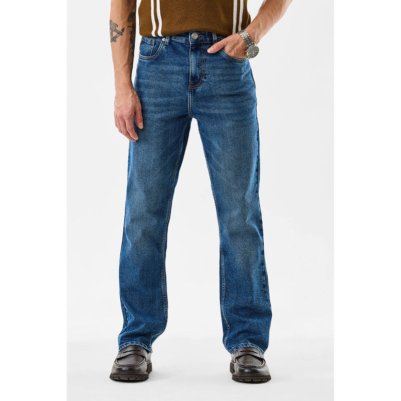 Snitch Men Blue Solid Straight Fit Jeans (36)