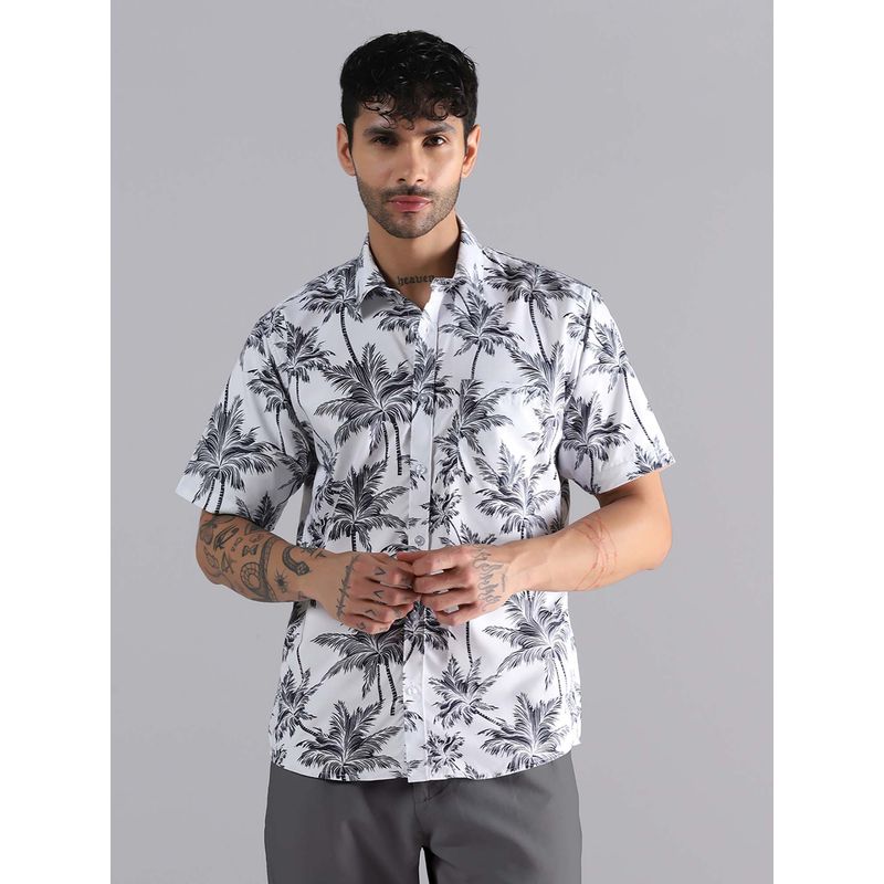 TAHVO Coconut Grove White Printed Shirt (36)