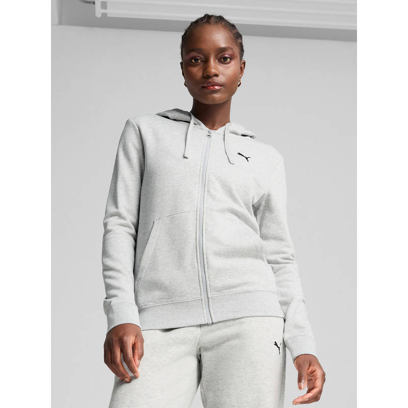Puma Essentials Women Full-Zip Hoodie-Grey (S) (S)
