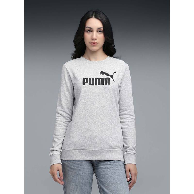 Puma Essentials No. 1 Logo Womens Crew-Neck Sweatshirt Grey (XS) (XS)