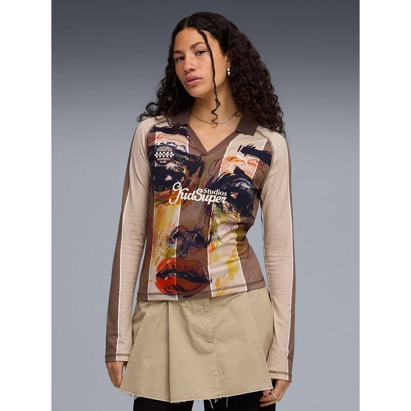 Puma X Kidsuper Long Sleeve Womens Jersey Brown (XS) (XS)