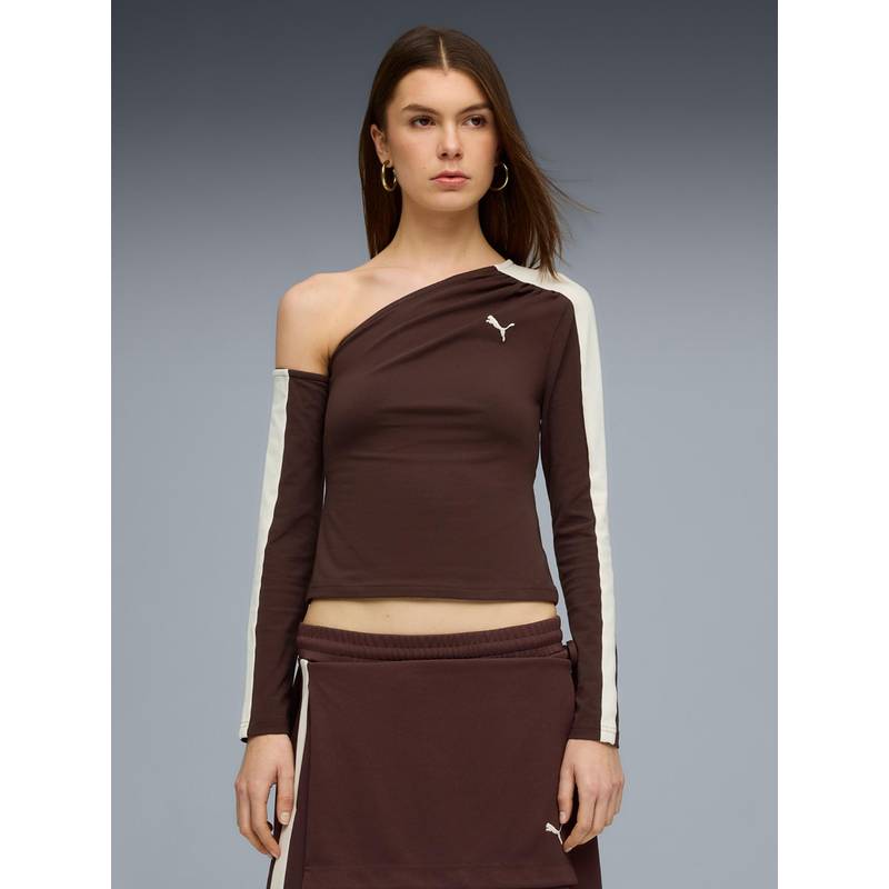 Puma T7 Women's One-Shoulder Long Sleeve Top (L) (L)