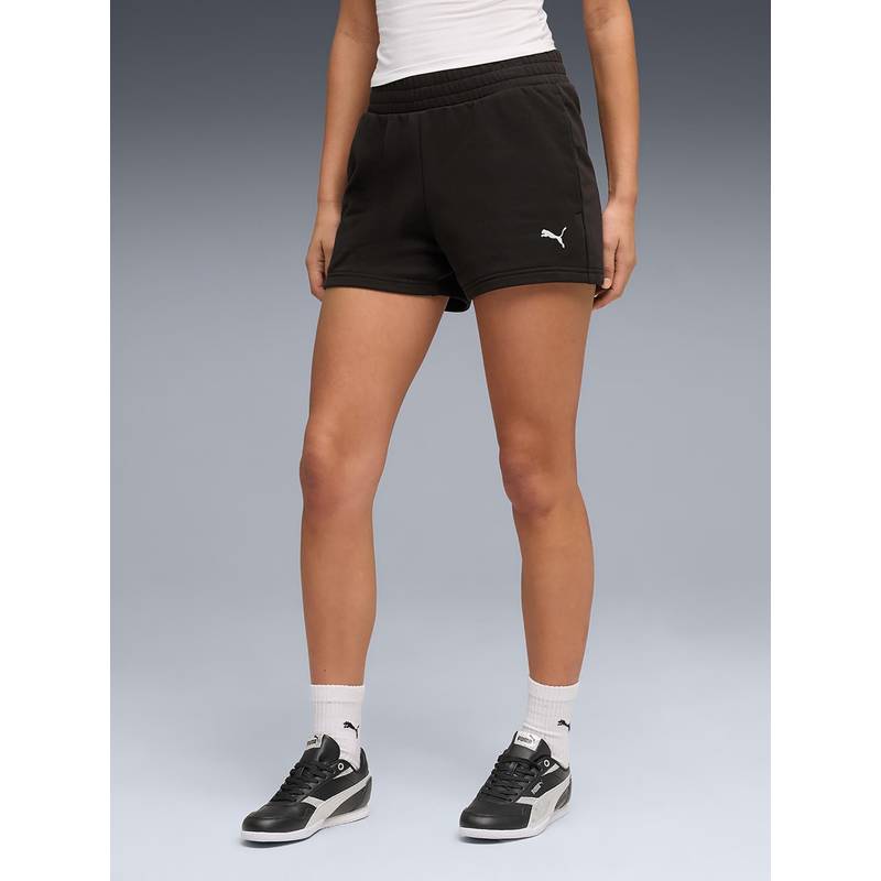 Puma Black Solid Mid Waist Regular Short (XL) (XL)