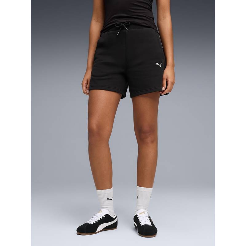Puma Black Solid Mid Waist Regular Short (L) (L)