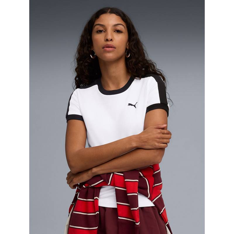 Puma T7 Slim Fit Women's Cotton T-Shirt (XS) (XS)