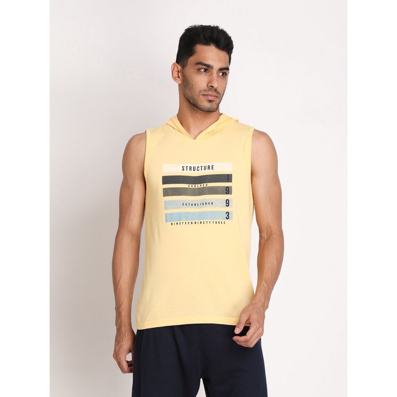 Chkokko Men Sports Tank Tops Sleeveless Yellow Vest (S)