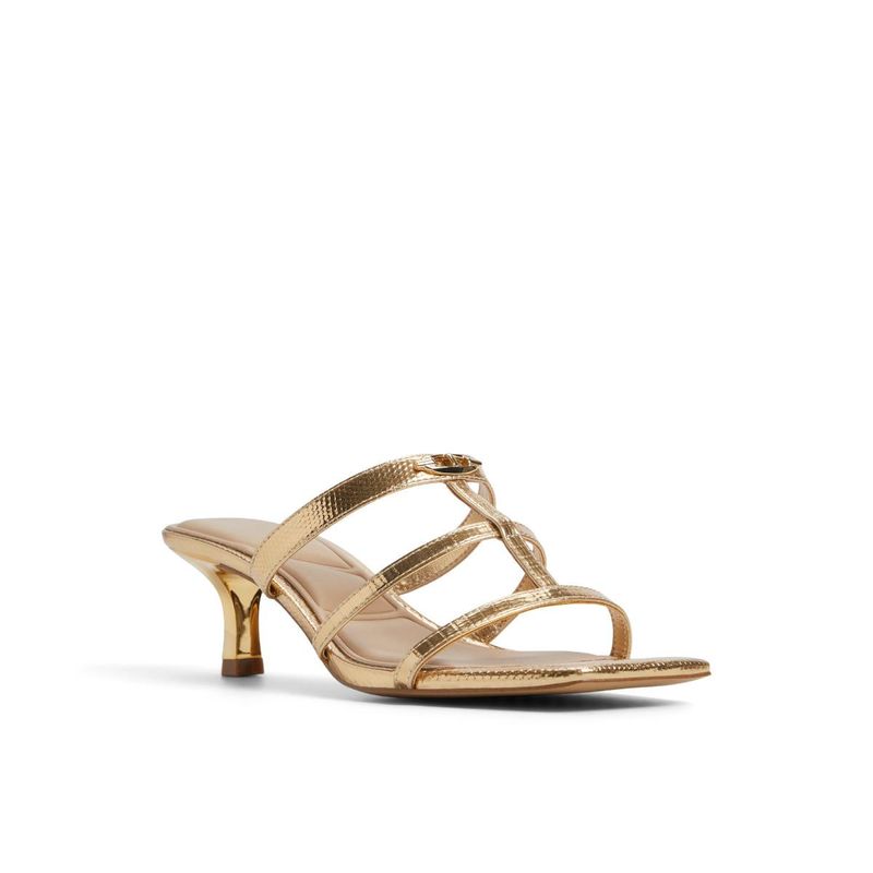 Aldo Goldenglow -In711 Women Gold Heels (UK 8)