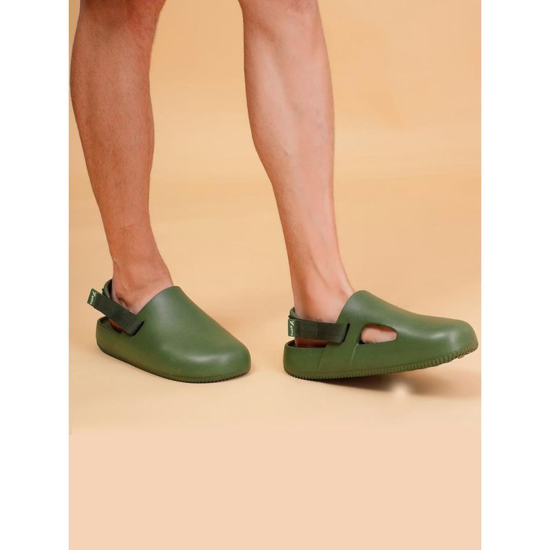 Yoho Men Olive Yoho Glide Clogs (UK 7)