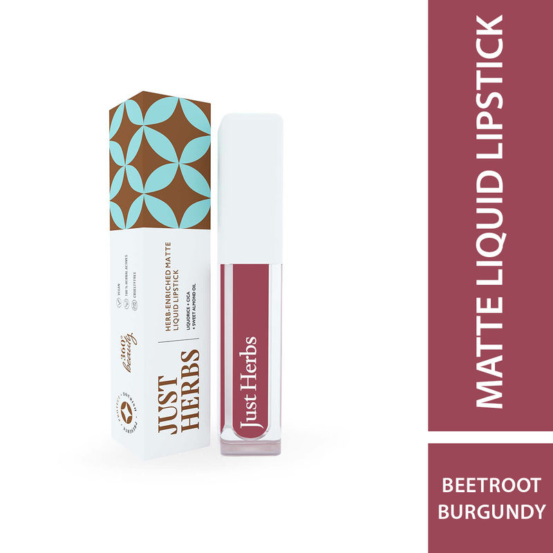 Just Herbs Vegan Matte Liquid Lipstick - Beetroot Burgundy
