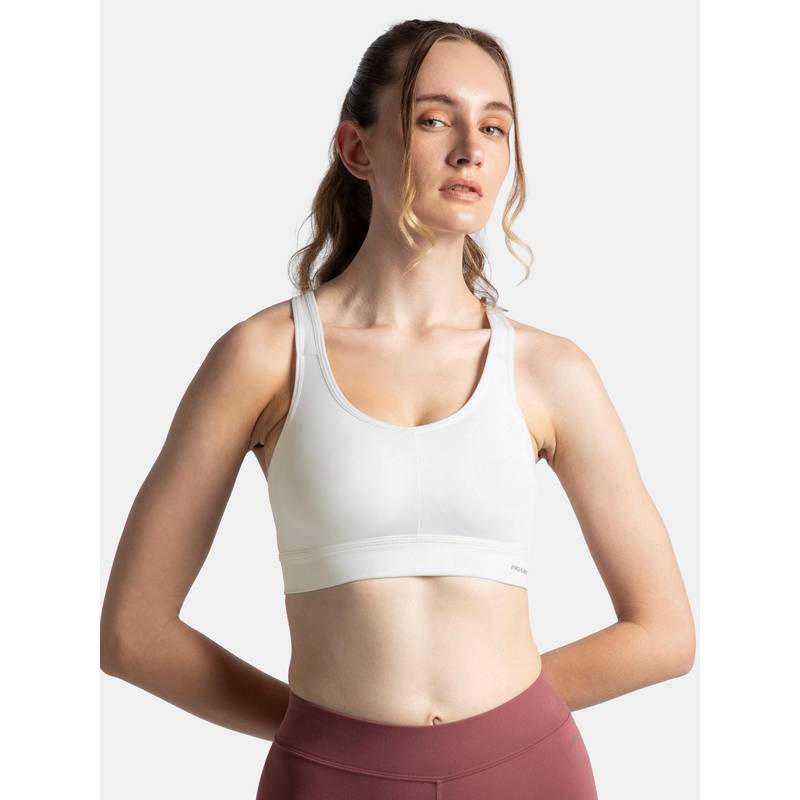 Jockey MI18 Wirefree Padded Soft Touch Microfiber Elastane Sports Bra - White (2XL)