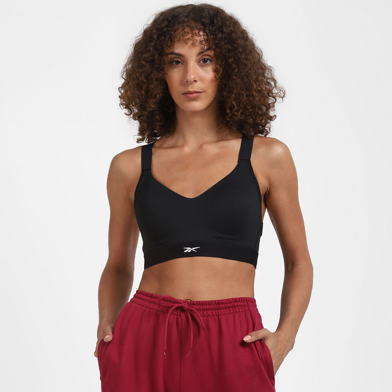 Reebok S Sculpt Bra Black Solid/Plain Training Bra (S)