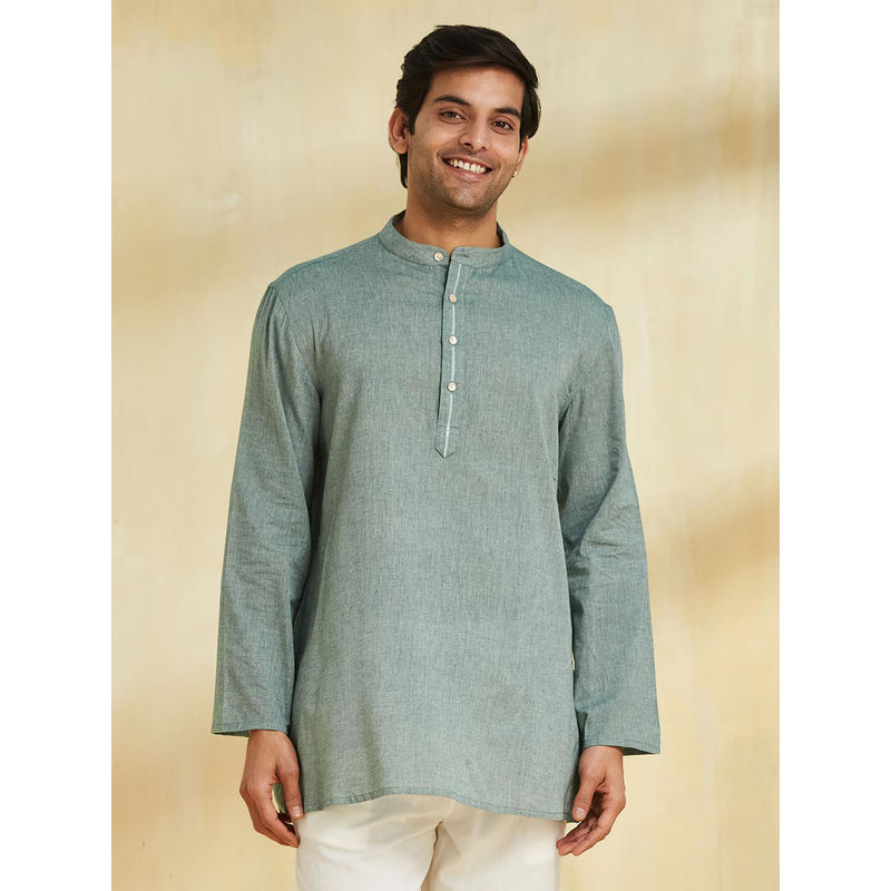 Fabindia Green Cotton Short Kurta (XS)