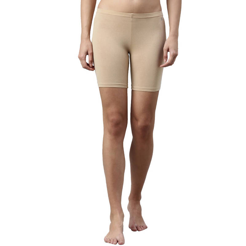 Enamor Mid Rise Fabulous Inners Shorts Mid Thigh Length Hugged Fit Stretch Cotton E032 (XL)