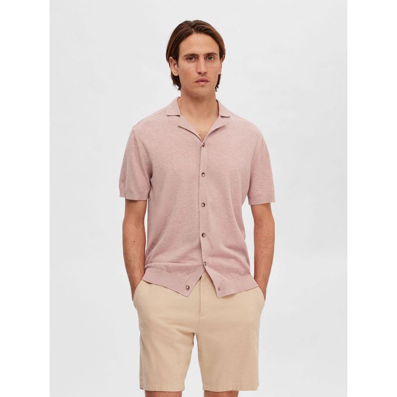 Selected Brown Cuban Collar Knitted Sweater (S)