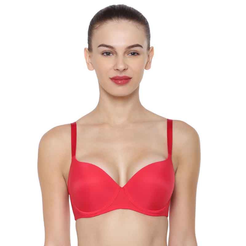 Triumph T-Shirt Bra 60 Invisible Wired Padded Body Make-Up Everyday Bra - Red (38E)