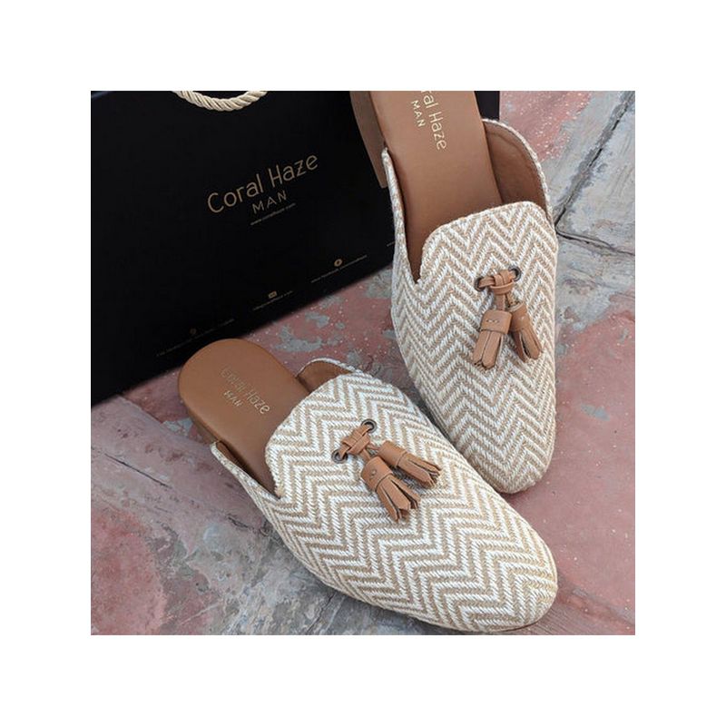 Coral Haze Men White Brooklyn Mules (EURO 40)