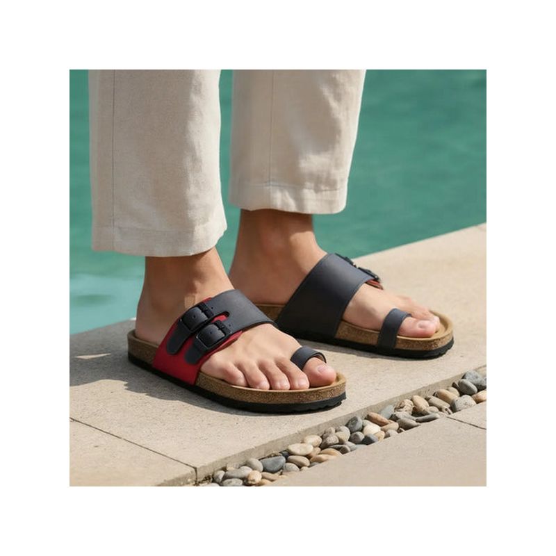 Coral Haze Men Navy Blue Alex Sandals (EURO 41)