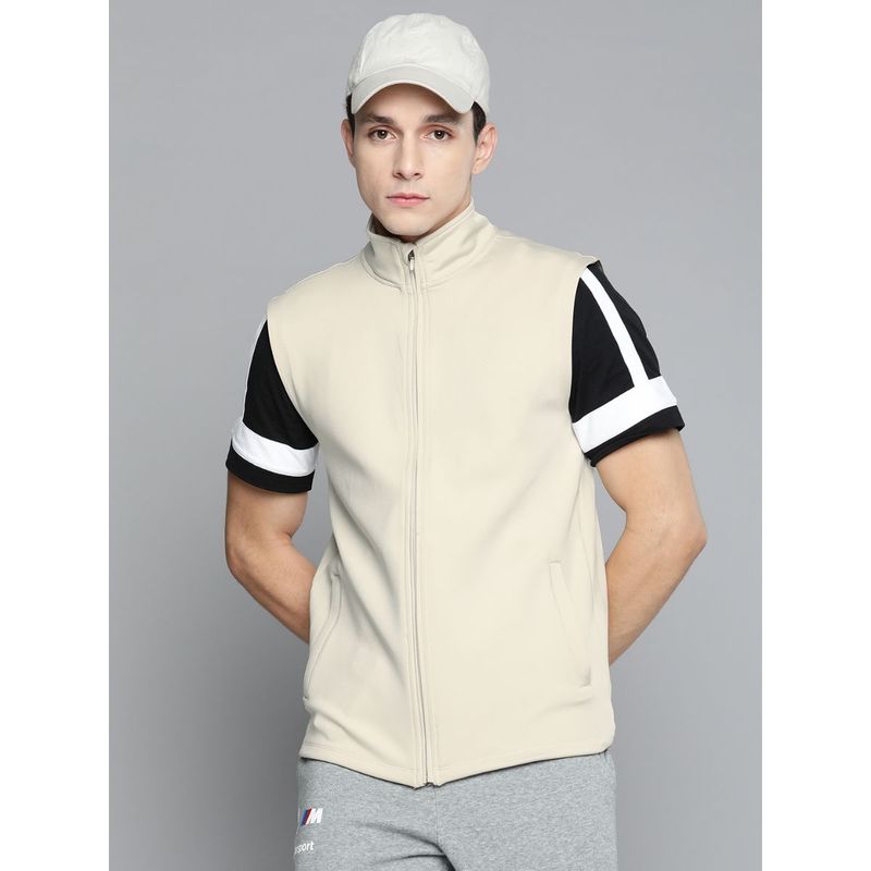 Alcis Men Cream-Coloured Solid Jacket (L)