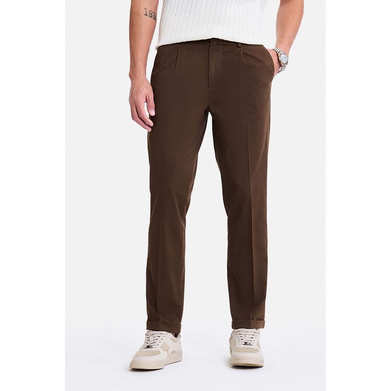 Snitch Brown Washed Slim Chinos (30)