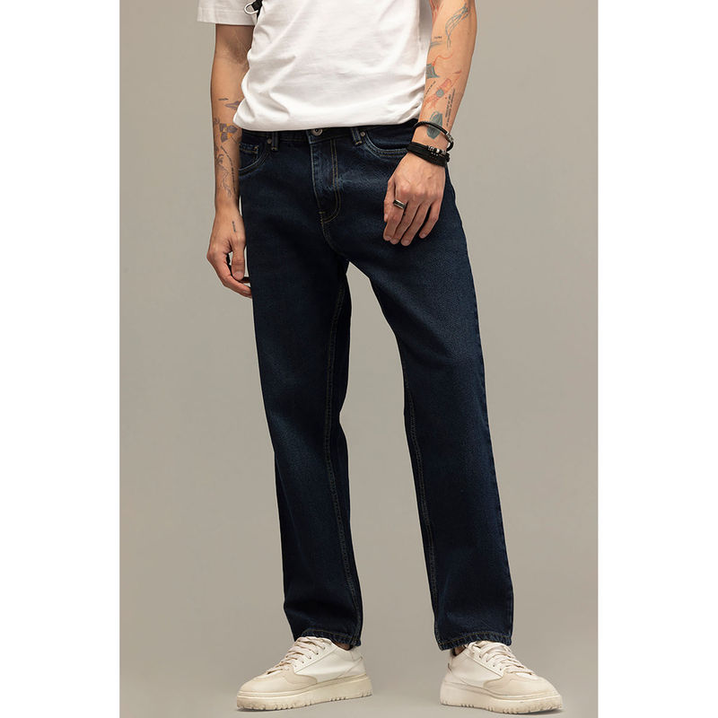Snitch Refined Deep Navy Blue Relaxed Fit Jeans (36)